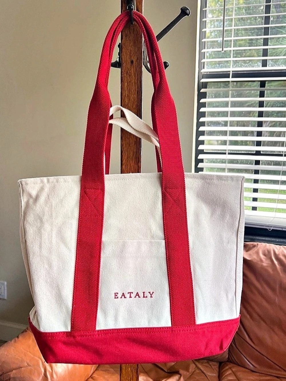 Eataly Canvas Tote Bag Zip Red